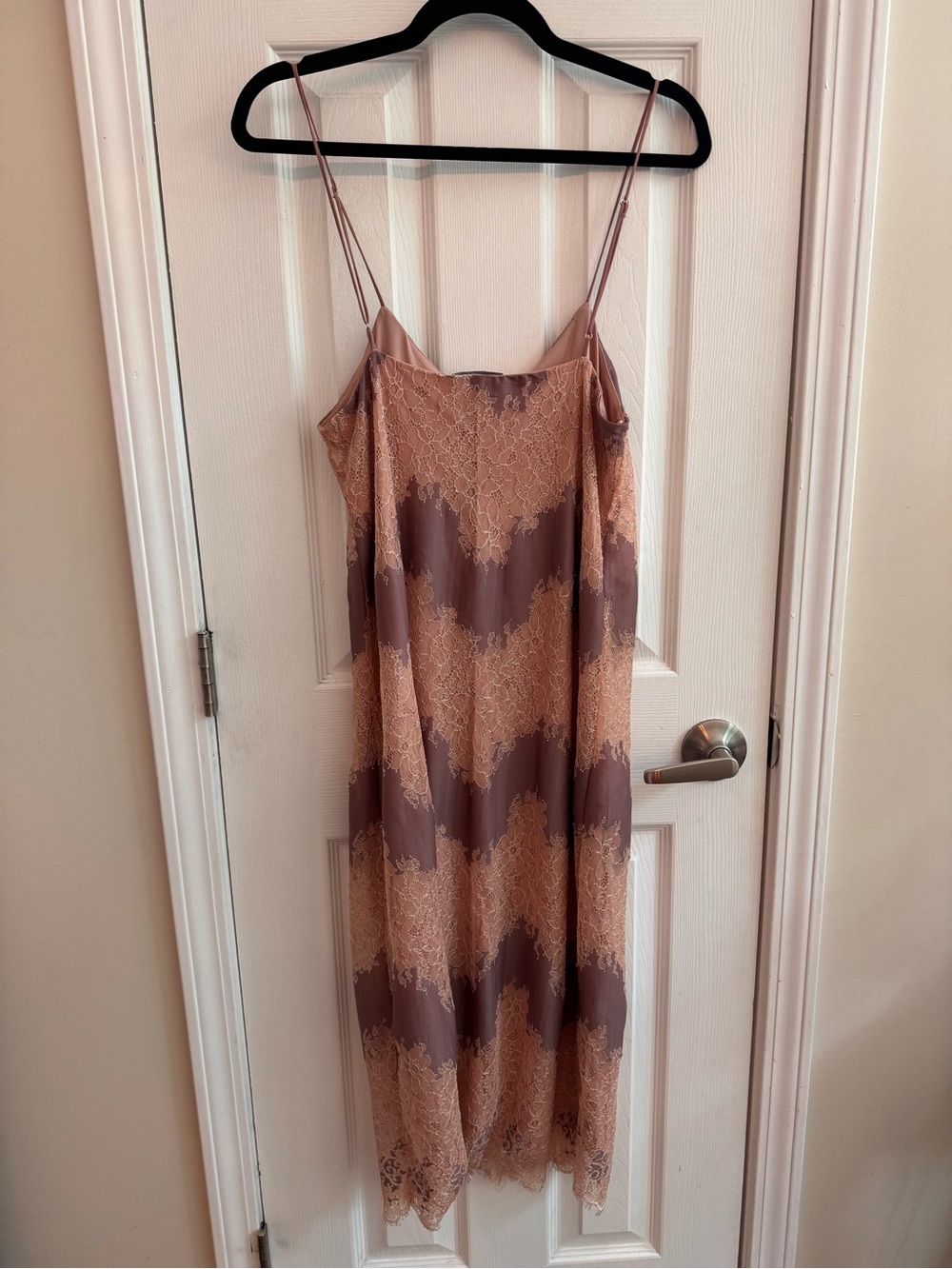 ZARA Pink Purple Lace Slip Midi Dress Size Medium - Picture 5 of 6